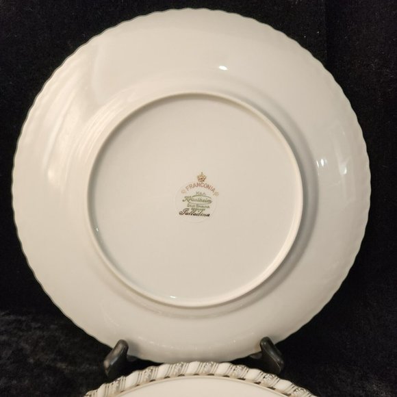 Franconia K&A Krautheim Palladina Dinner Plates set-4 vtg silver ruffled elegant - Picture 5 of 7
